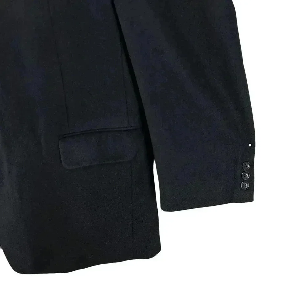Hickey Freeman Mens 44 Long 100% Cashmere Black Sport Coat Wedding Old Money